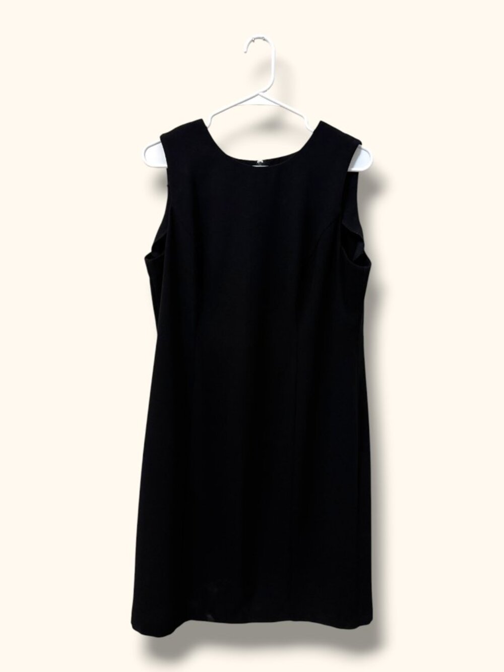 Perceptions Dress Womens Petite 16P Black Sleeveless Sheath Back Zip Work Office